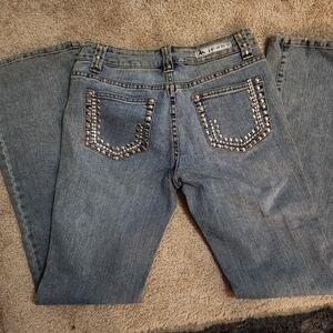 AB Jeans Rhinestone trim  Boot cut Flare sz 11